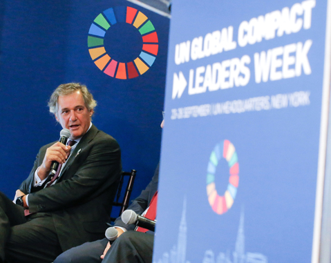 José Manuel Entrecanales speaks at the United Nations’ 2019 Climate Action Summit in New York: “companies have to internalize carbon costs in their operations”